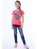 Tricou cu petale oglinda amarant NDZ8292 - Magazin online - Boutique